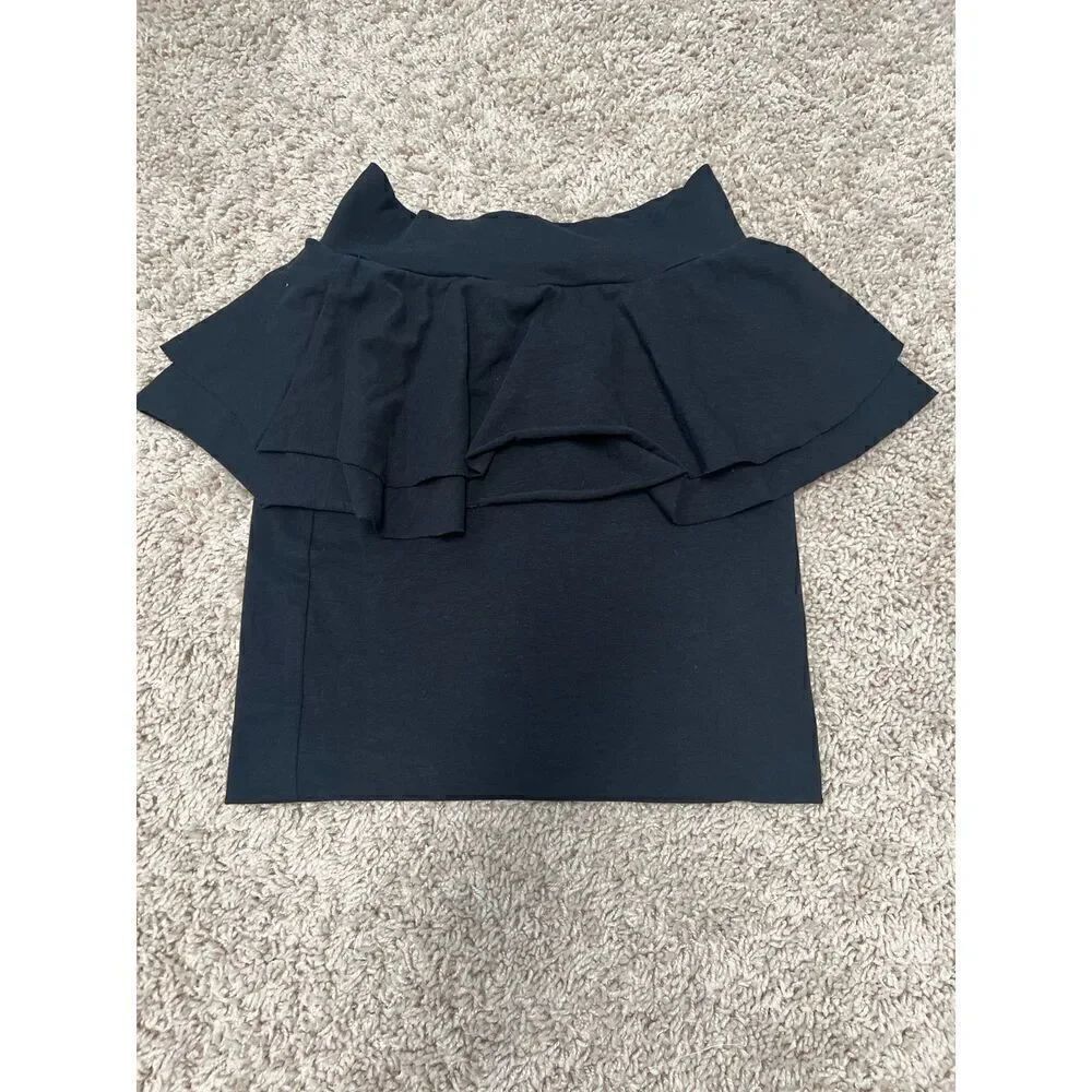 Kirra black peplum mini bandage skirt size XS